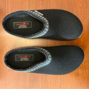 Haflinger Wool Clogs Slippers Black Made in Germany EU 40 US 9 Comfort